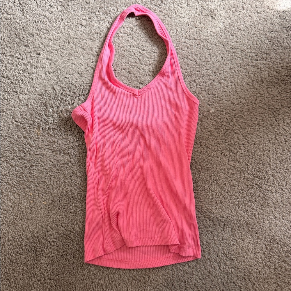 Fashion nova Pink Ribbed Women's halter Top size medium